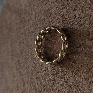 18k gold chain link ring size 5